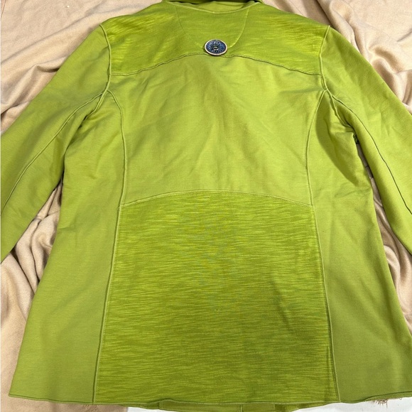 Neon Buddha Lg Jersey Cotton Blend Stretch Artsy BOHO Lg Buttons Raw Edges Large - Picture 4 of 4